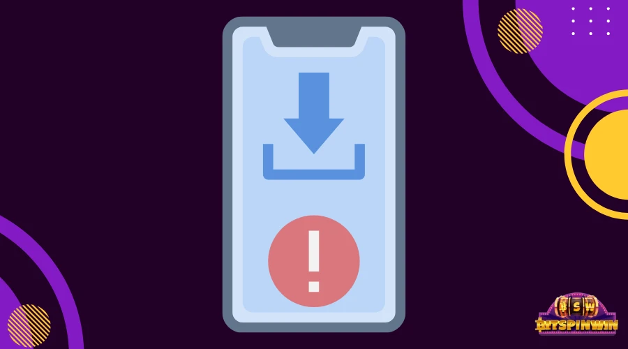 error sign on phone mockup while downloading 