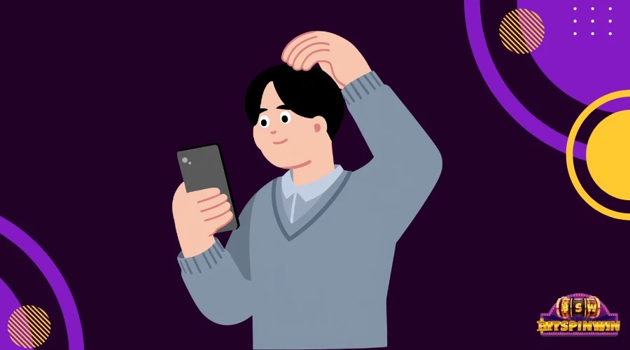 man looking at his phone icon