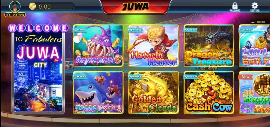 Juwa 777 home screen after install on Android