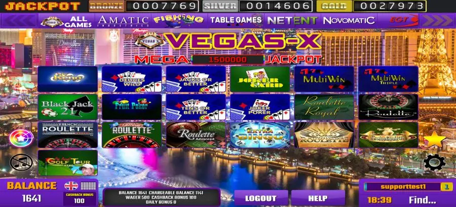 vegas x platform screenshot